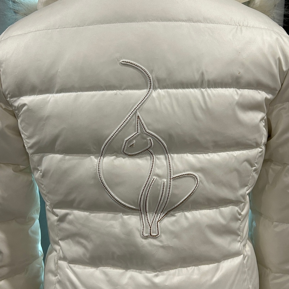 Y2K Baby Phat White Long Down Puffer Jacket Faux Fur Hood |Size Large - Picture 5 of 17